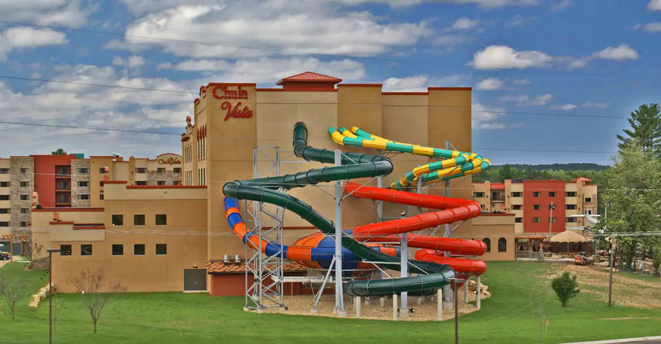 Indoor Water Slides from outside at the Indoor Water Park Chula Vista Resort Wisconsin Dells 960