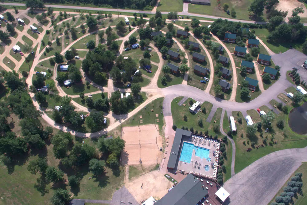 View of Campsites from above at the Edge O Dells Resort Wisconsin Dells 1000