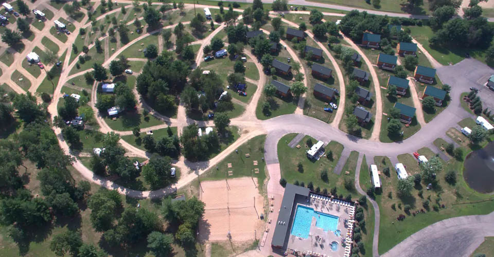 View of Campsites from above at the Edge O Dells Resort Wisconsin Dells 960