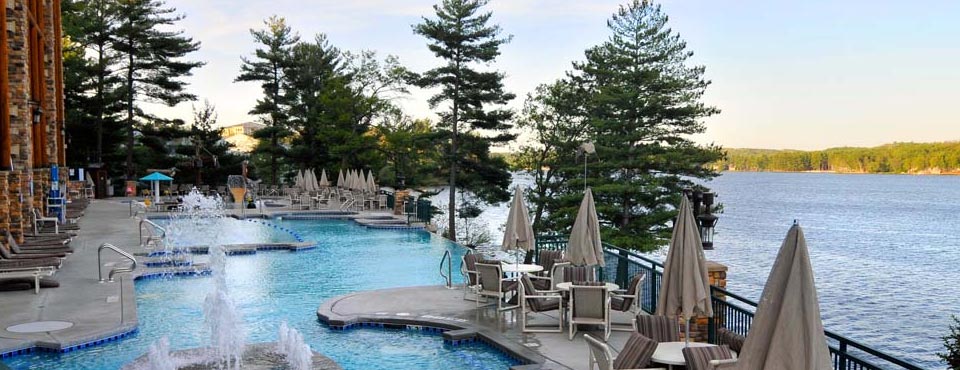 View of the large outdoor pool at the Wilderness on the Lake at the Wilderness Resort in Wisconsin Dells 960